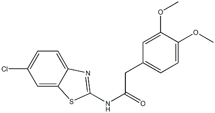 N-(6-chloro-1,3-benzothiazol-2-yl)-2-(3,4-dimethoxyphenyl)acetamide Struktur