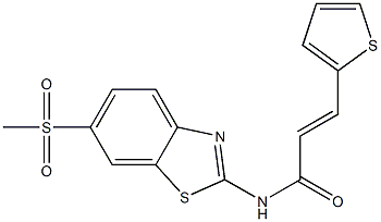 (E)-N-(6-methylsulfonyl-1,3-benzothiazol-2-yl)-3-thiophen-2-ylprop-2-enamide Struktur