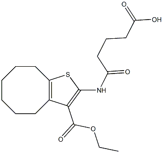 5-[(3-ethoxycarbonyl-4,5,6,7,8,9-hexahydrocycloocta[b]thiophen-2-yl)amino]-5-oxopentanoic acid Struktur