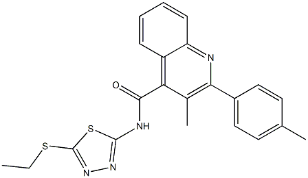 N-(5-ethylsulfanyl-1,3,4-thiadiazol-2-yl)-3-methyl-2-(4-methylphenyl)quinoline-4-carboxamide Struktur