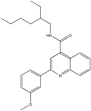 N-(2-ethylhexyl)-2-(3-methoxyphenyl)quinoline-4-carboxamide Struktur