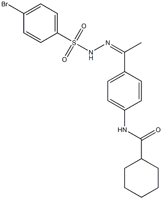 N-[4-[(Z)-N-[(4-bromophenyl)sulfonylamino]-C-methylcarbonimidoyl]phenyl]cyclohexanecarboxamide Struktur