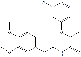 2-(3-chlorophenoxy)-N-[2-(3,4-dimethoxyphenyl)ethyl]propanamide Struktur