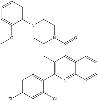 [2-(2,4-dichlorophenyl)-3-methylquinolin-4-yl]-[4-(2-methoxyphenyl)piperazin-1-yl]methanone Struktur