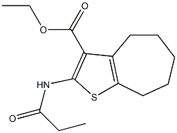 ethyl 2-(propanoylamino)-5,6,7,8-tetrahydro-4H-cyclohepta[b]thiophene-3-carboxylate Struktur