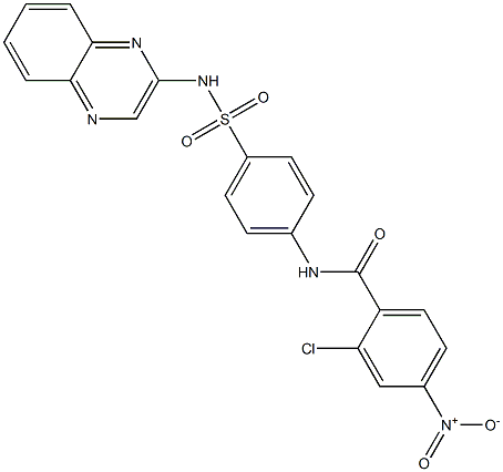 2-chloro-4-nitro-N-[4-(quinoxalin-2-ylsulfamoyl)phenyl]benzamide Struktur