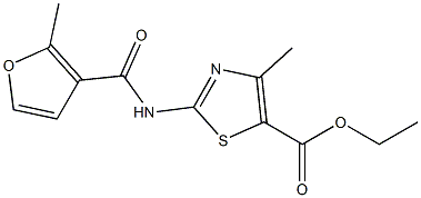 ethyl 4-methyl-2-[(2-methylfuran-3-carbonyl)amino]-1,3-thiazole-5-carboxylate Struktur