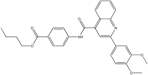 butyl 4-[[2-(3,4-dimethoxyphenyl)quinoline-4-carbonyl]amino]benzoate Struktur