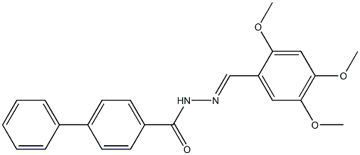 4-phenyl-N-[(E)-(2,4,5-trimethoxyphenyl)methylideneamino]benzamide Struktur