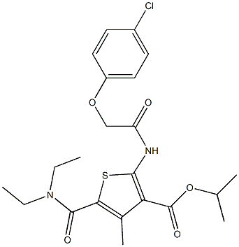 propan-2-yl 2-[[2-(4-chlorophenoxy)acetyl]amino]-5-(diethylcarbamoyl)-4-methylthiophene-3-carboxylate Struktur