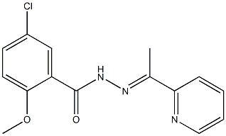 5-chloro-2-methoxy-N-[(E)-1-pyridin-2-ylethylideneamino]benzamide Struktur