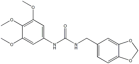 1-(1,3-benzodioxol-5-ylmethyl)-3-(3,4,5-trimethoxyphenyl)urea Struktur