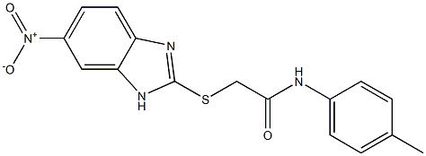 N-(4-methylphenyl)-2-[(6-nitro-1H-benzimidazol-2-yl)sulfanyl]acetamide Struktur