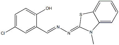 4-chloro-2-((E)-((Z)-(3-methylbenzo[d]thiazol-2(3H)-ylidene)hydrazono)methyl)phenol Struktur