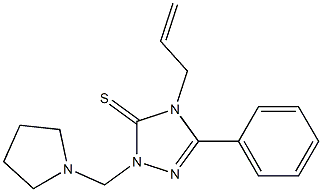 5-phenyl-4-prop-2-enyl-2-(pyrrolidin-1-ylmethyl)-1,2,4-triazole-3-thione Struktur