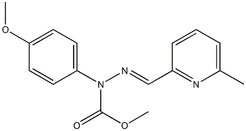 (4-methoxyphenyl)methyl N-[(E)-(6-methylpyridin-2-yl)methylideneamino]carbamate Struktur