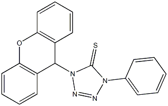 1-phenyl-4-(9H-xanthen-9-yl)tetrazole-5-thione Struktur