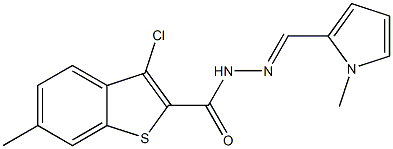 3-chloro-6-methyl-N-[(E)-(1-methylpyrrol-2-yl)methylideneamino]-1-benzothiophene-2-carboxamide Struktur