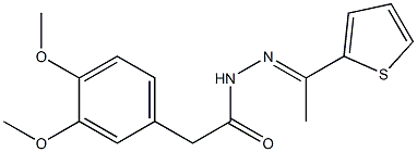 2-(3,4-dimethoxyphenyl)-N-[(E)-1-thiophen-2-ylethylideneamino]acetamide Struktur