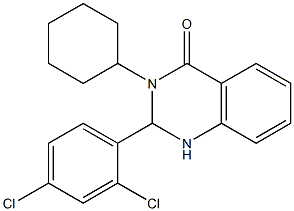 3-cyclohexyl-2-(2,4-dichlorophenyl)-1,2-dihydroquinazolin-4-one Struktur