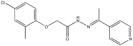 2-(4-chloro-2-methylphenoxy)-N-[(E)-1-pyridin-4-ylethylideneamino]acetamide Struktur