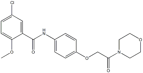 5-chloro-2-methoxy-N-[4-(2-morpholin-4-yl-2-oxoethoxy)phenyl]benzamide Struktur