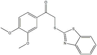 2-(1,3-benzothiazol-2-ylsulfanyl)-1-(3,4-dimethoxyphenyl)ethanone Struktur