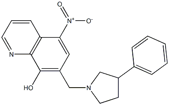 5-nitro-7-[(3-phenylpyrrolidin-1-yl)methyl]quinolin-8-ol Struktur