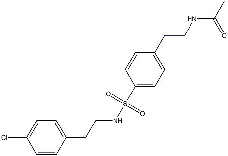 N-[2-[4-[2-(4-chlorophenyl)ethylsulfamoyl]phenyl]ethyl]acetamide Struktur