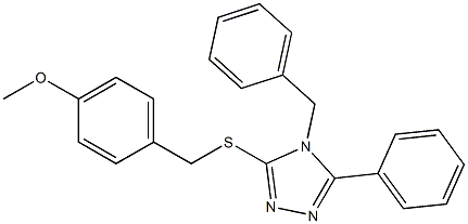 4-benzyl-3-[(4-methoxyphenyl)methylsulfanyl]-5-phenyl-1,2,4-triazole Struktur