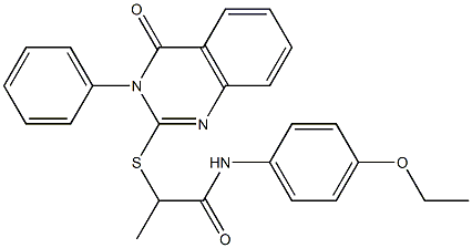 N-(4-ethoxyphenyl)-2-(4-oxo-3-phenylquinazolin-2-yl)sulfanylpropanamide Struktur