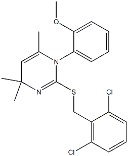 2-[(2,6-dichlorophenyl)methylsulfanyl]-1-(2-methoxyphenyl)-4,4,6-trimethylpyrimidine Struktur