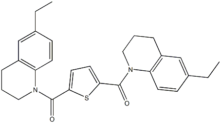 [5-(6-ethyl-3,4-dihydro-2H-quinoline-1-carbonyl)thiophen-2-yl]-(6-ethyl-3,4-dihydro-2H-quinolin-1-yl)methanone Struktur