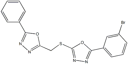 2-(3-bromophenyl)-5-[(5-phenyl-1,3,4-oxadiazol-2-yl)methylsulfanyl]-1,3,4-oxadiazole Struktur