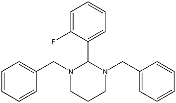 1,3-dibenzyl-2-(2-fluorophenyl)-1,3-diazinane Struktur