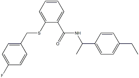 N-[1-(4-ethylphenyl)ethyl]-2-[(4-fluorophenyl)methylsulfanyl]benzamide Struktur