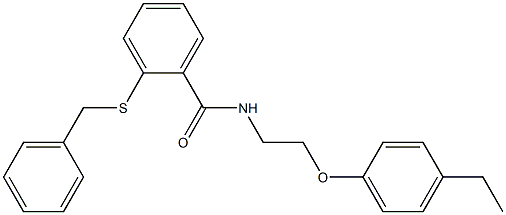 2-benzylsulfanyl-N-[2-(4-ethylphenoxy)ethyl]benzamide Struktur