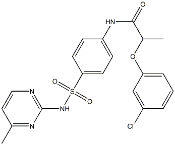 2-(3-chlorophenoxy)-N-[4-[(4-methylpyrimidin-2-yl)sulfamoyl]phenyl]propanamide Struktur