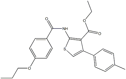 ethyl 4-(4-methylphenyl)-2-[(4-propoxybenzoyl)amino]thiophene-3-carboxylate Struktur