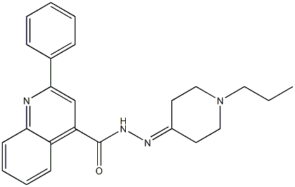 2-phenyl-N-[(1-propylpiperidin-4-ylidene)amino]quinoline-4-carboxamide Struktur