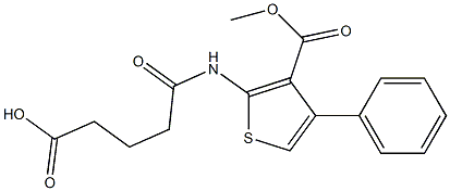 5-[(3-methoxycarbonyl-4-phenylthiophen-2-yl)amino]-5-oxopentanoic acid Struktur