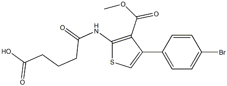 5-[[4-(4-bromophenyl)-3-methoxycarbonylthiophen-2-yl]amino]-5-oxopentanoic acid Struktur