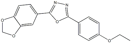 2-(1,3-benzodioxol-5-yl)-5-(4-ethoxyphenyl)-1,3,4-oxadiazole Struktur