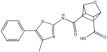 2-[(4-methyl-5-phenyl-1,3-thiazol-2-yl)carbamoyl]-7-oxabicyclo[2.2.1]heptane-3-carboxylic acid Struktur