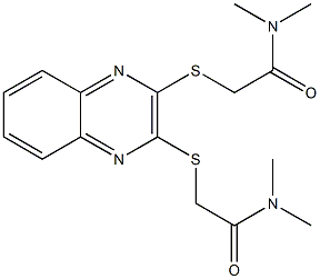 2-[3-[2-(dimethylamino)-2-oxoethyl]sulfanylquinoxalin-2-yl]sulfanyl-N,N-dimethylacetamide Struktur