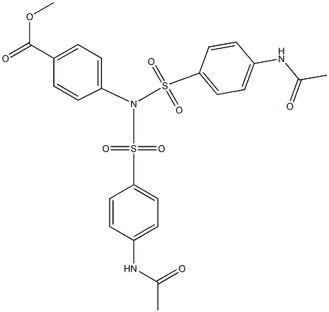 methyl 4-[bis[(4-acetamidophenyl)sulfonyl]amino]benzoate Struktur