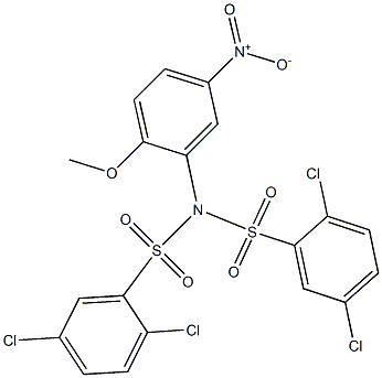 2,5-dichloro-N-(2,5-dichlorophenyl)sulfonyl-N-(2-methoxy-5-nitrophenyl)benzenesulfonamide Struktur