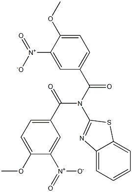 N-(1,3-benzothiazol-2-yl)-4-methoxy-N-(4-methoxy-3-nitrobenzoyl)-3-nitrobenzamide Struktur