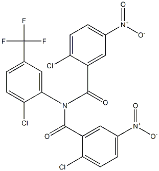 2-chloro-N-(2-chloro-5-nitrobenzoyl)-N-[2-chloro-5-(trifluoromethyl)phenyl]-5-nitrobenzamide Struktur