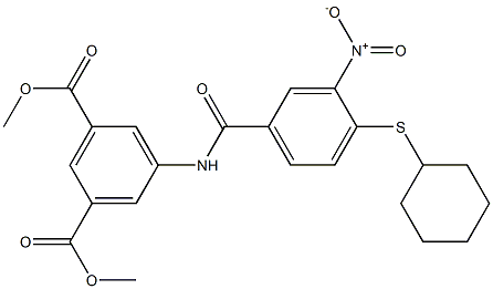 dimethyl 5-[(4-cyclohexylsulfanyl-3-nitrobenzoyl)amino]benzene-1,3-dicarboxylate Struktur